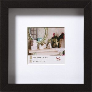 Marco de madera Walther 3D Estocolmo negro 20x20 cm con...