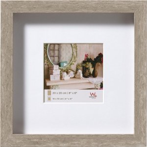 Marco de madera Walther 3D Estocolmo gris 20x20 cm con...