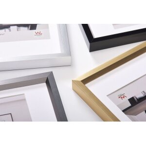 Walther Plastic Frame Steel Style 30x40 cm negro con passepartout 20x30 cm