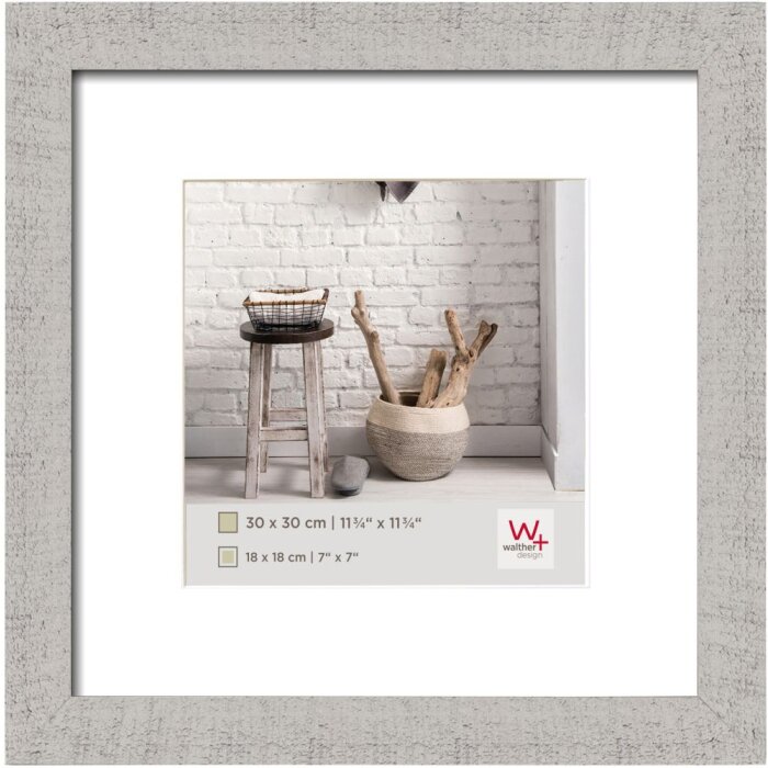 HOME Marco de madera 30x30 cm gris claro