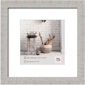 HOME Marco de madera 30x30 cm gris claro