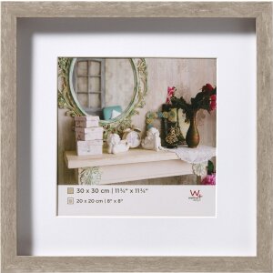 Marco de madera Walther 3D Estocolmo gris 30x30 cm con...