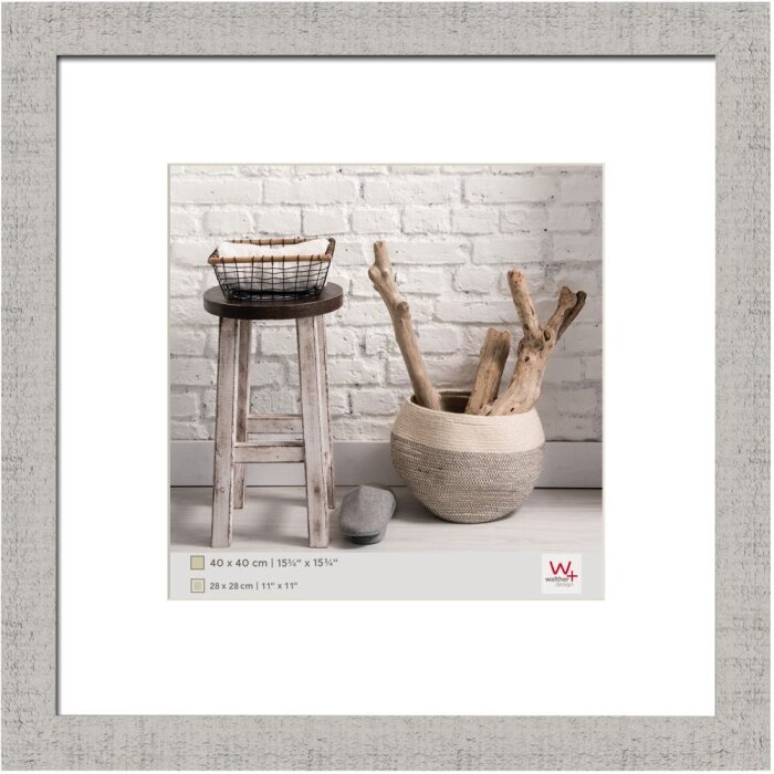 40x40 cm Marco de madera HOME gris claro