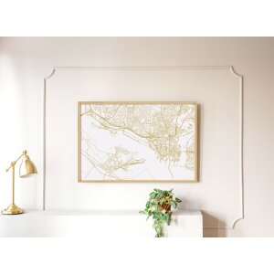 Marco de plástico Walther Steel Style 50x70 cm dorado con paspartú 40x60 cm