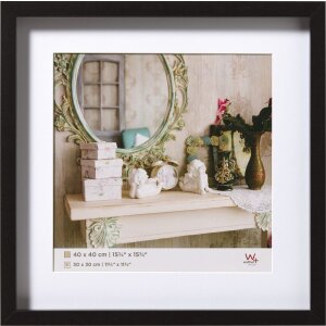 Marco de madera Walther 3D Estocolmo negro 40x40 cm con...