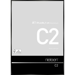 Marco de aluminio C2 anodizado negro brillante 60x84 cm