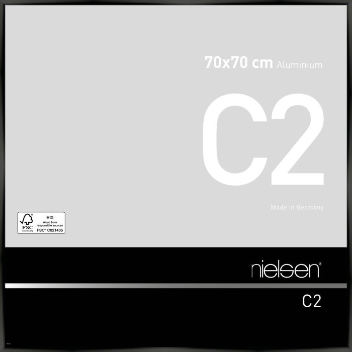 Marco de aluminio C2 anodizado negro brillo 70x70 cm