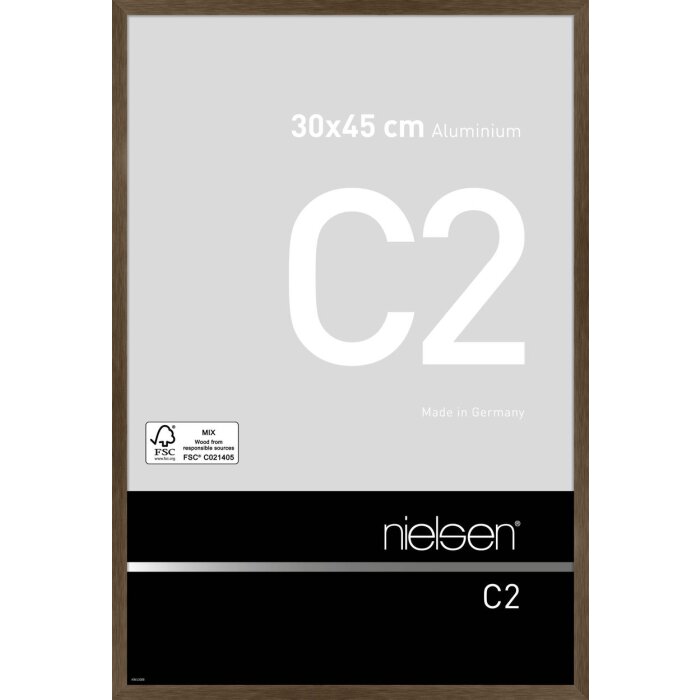 Nielsen Marco de aluminio C2 estructura nogal mate 30x45 cm