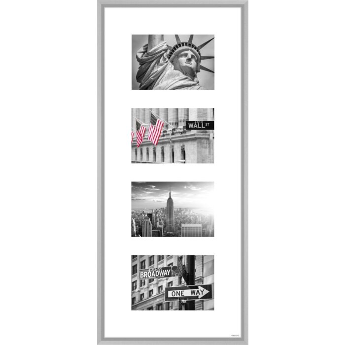 Marco de aluminio Nielsen Gallery Junior plata 4 fotos 10x15 cm (25x60 cm)