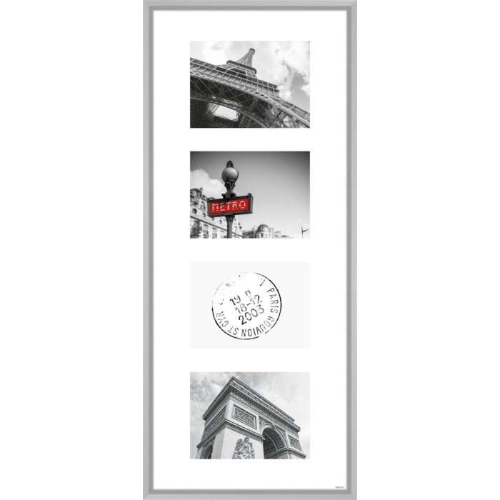 Marco aluminio Gallery Junior plata 4 fotos 13x18 cm
