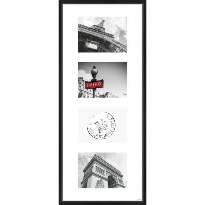 Marco de aluminio Gallery Junior negro 4 fotos 13x18 cm