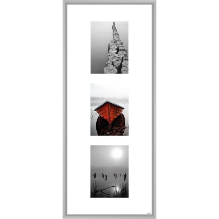 Marco aluminio Gallery Junior plata 3 fotos 13x18 cm