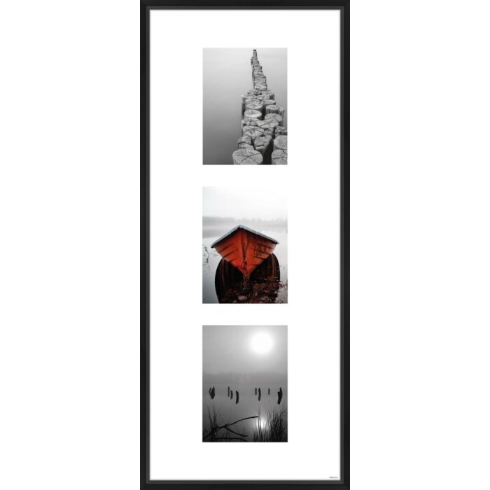 Marco de aluminio Gallery Junior negro 3 fotos 13x18 cm