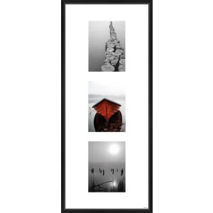 Marco de aluminio Gallery Junior negro 3 fotos 13x18 cm