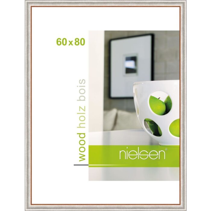 Marco de madera Derby 60x80 cm plata