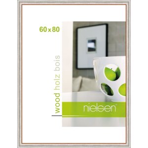 Marco de madera Derby 60x80 cm plata