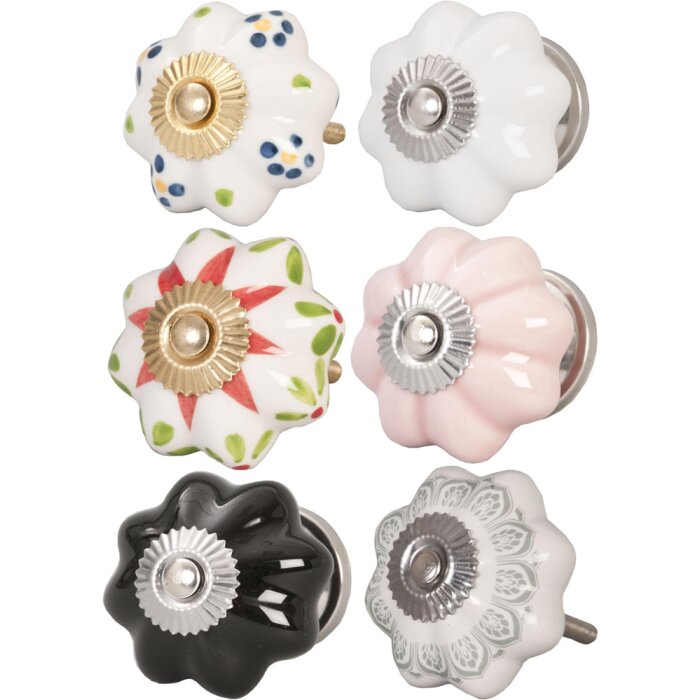 Pomo de mueble en forma de flor 4,5 cm - varios diseños