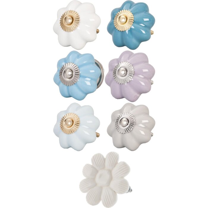 Pomo de mueble forma de flor 5 cm - varios diseños