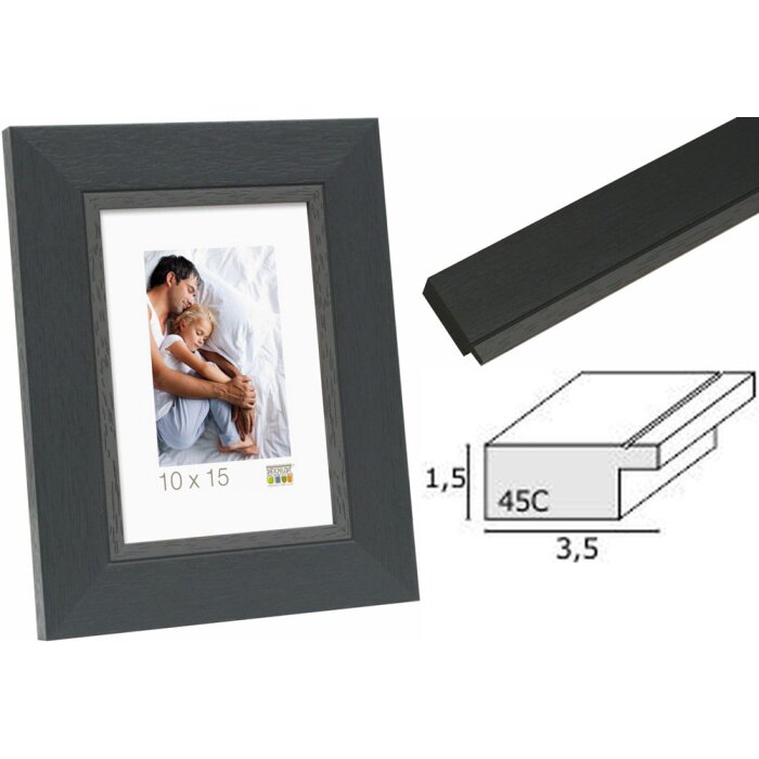 Portarretratos plástico negro S45CF