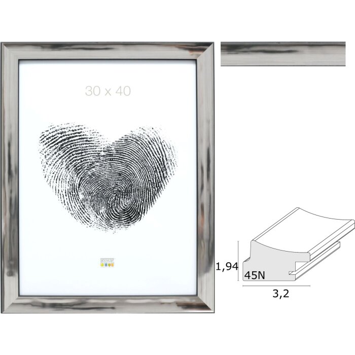 Deknudt S45ND1 marco de plástico plata 10x15 a 40x60 cm