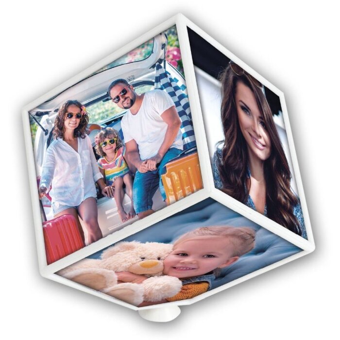 Foto cubo giratorio 15x15 cm blanco