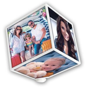 Foto cubo giratorio 15x15 cm blanco