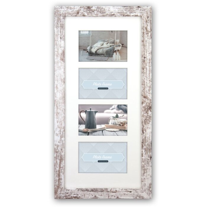 ZEP Galería de fotos de madera Nelson blanco viejo 4 fotos 10x15 cm (28x54 cm)