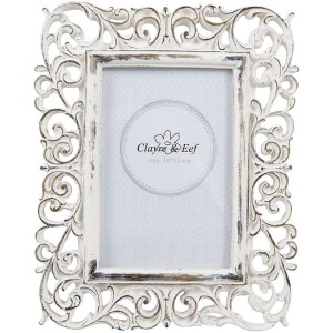 Marco de fotos Clayre & Eef 2F0497 - 18x2x23 cm - 10x15 cm blanco envejecido