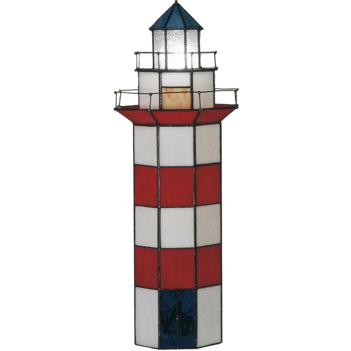 Lámpara Tiffany Faro grande Clayre & Eef 5LL-1166 - 21x56 cm 2x E14 / max 25w rojo