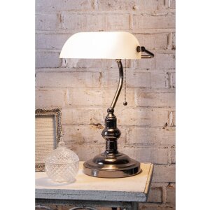 Lámpara de escritorio Blanco Clayre & Eef 5LL-5100W - 27x23x42 cm E27 - Max. 1x 60Watt blanco