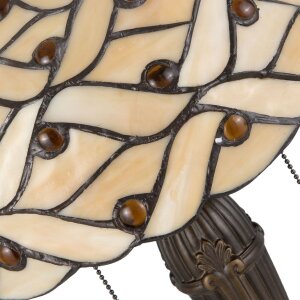 LumiLamp 5LL-5181 Lámpara de mesa Tiffany Ø 30x50 cm Semicírculo de cristal marrón beige