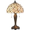 LumiLamp 5LL-5181 Lámpara de mesa Tiffany Ø 30x50 cm Semicírculo de cristal marrón beige