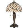 LumiLamp 5LL-5181 Lámpara de mesa Tiffany Ø 30x50 cm Semicírculo de cristal marrón beige
