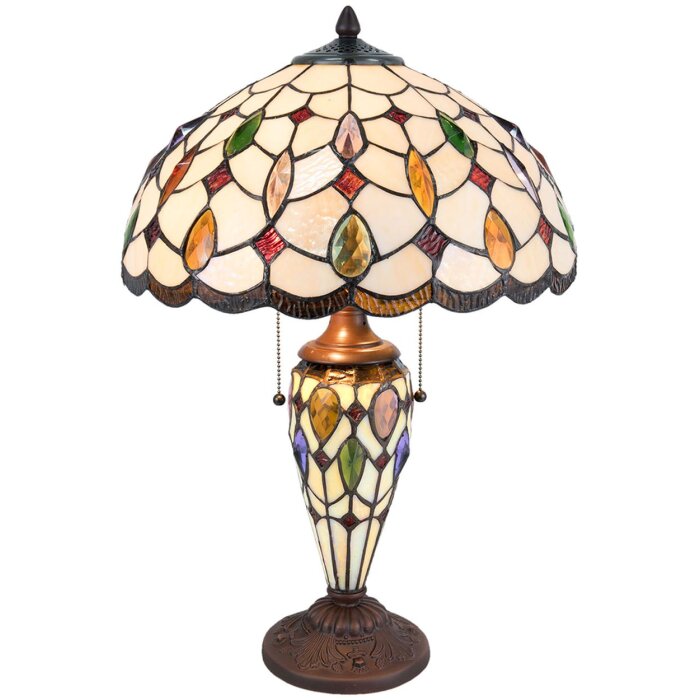 Lámpara de mesa Tiffany Clayre & Eef 5LL-5182 - Ø 40x60 cm E27- Max.2x60 W - E14 - Max.1x15W multi