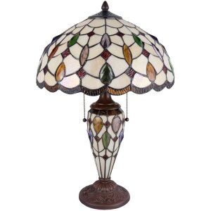 Lámpara de mesa Tiffany Clayre & Eef 5LL-5182 - Ø 40x60 cm E27- Max.2x60 W - E14 - Max.1x15W multi