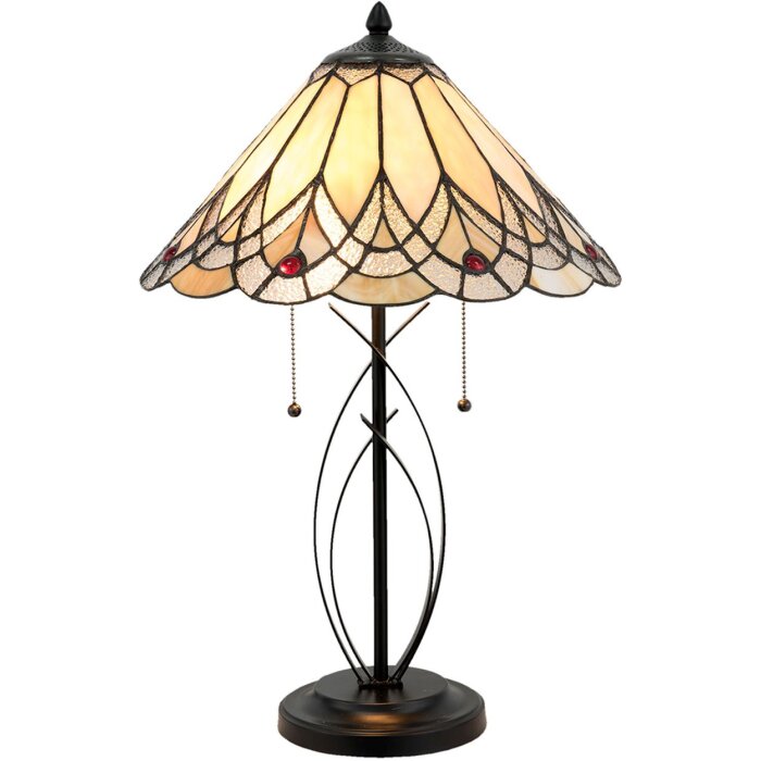 Lámpara de mesa Tiffany Clayre & Eef 5LL-5186 - Ø 40x60 cm - E27 - Max. 2x60 Watt multi