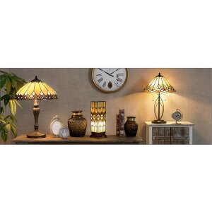 Lámpara de mesa Tiffany Clayre & Eef 5LL-5186 - Ø 40x60 cm - E27 - Max. 2x60 Watt multi
