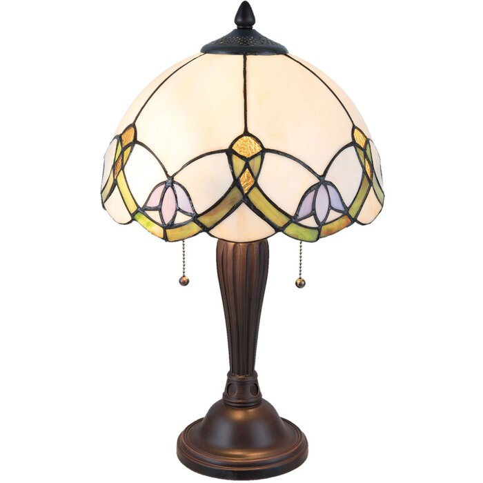 Lámpara de mesa Tiffany Clayre & Eef 5LL-5918 - Ø 30x50 cm - E27-máx 2x40W multi