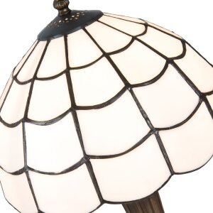 Lámpara de mesa Tiffany Clayre & Eef 5LL-5936 - Ø 25x43 cm - E27-máx 1x40W blanco
