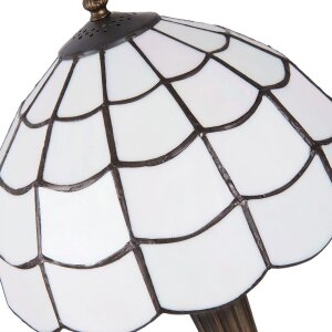 Lámpara de mesa Tiffany Clayre & Eef 5LL-5936 - Ø 25x43 cm - E27-máx 1x40W blanco