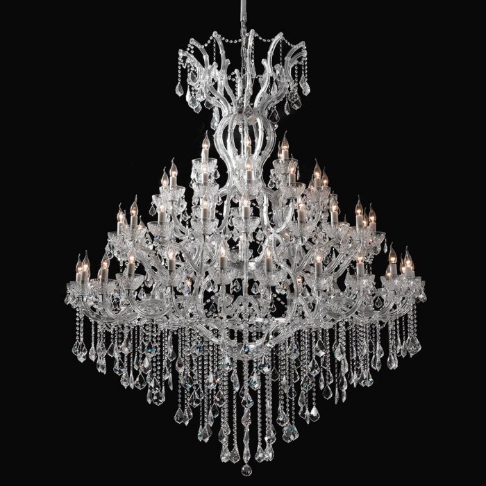 Lámpara Clayre & Eef 5LL-CR56 - 200-270 x Ø170 cm 60xE14 transparente