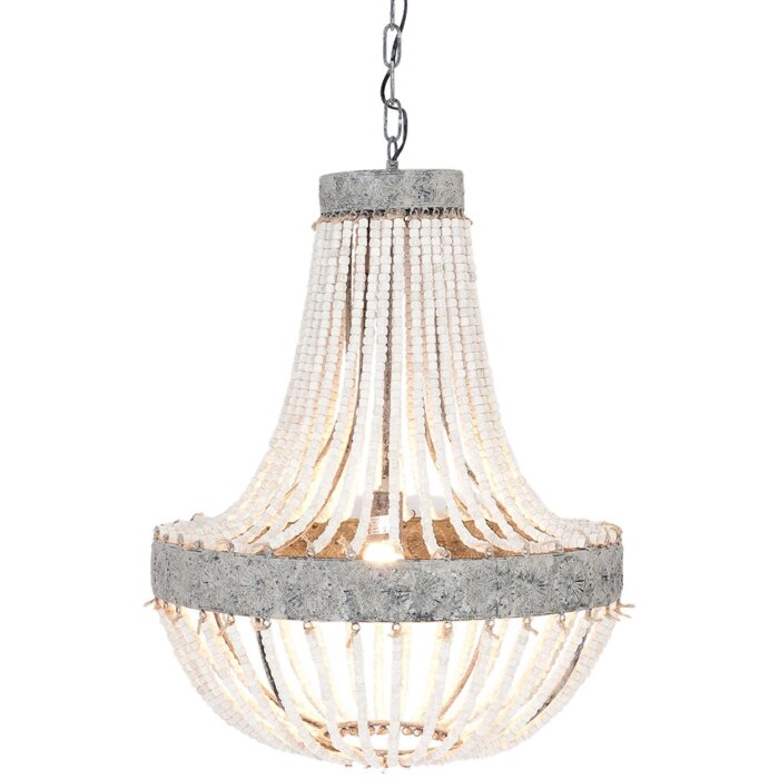 Clayre & Eef 5LMP197 Lámpara colgante Ø 54x72 cm Lámpara de sobremesa de madera de hierro gris