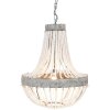 Clayre & Eef 5LMP197 Lámpara colgante Ø 54x72 cm Lámpara de sobremesa de madera de hierro gris