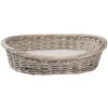 Clayre & Eef 5RO0388 Cama para perro 74x57x19 cm Ratán gris Cojín ovalado para perro