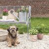 Clayre & Eef 5RO0388 Cama para perro 74x57x19 cm Ratán gris Cojín ovalado para perro