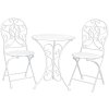 Mesa + 2x Silla Clayre & Eef 5Y0190 - Ø 60x70 - 2x Ø 40x40x92 cm blanco