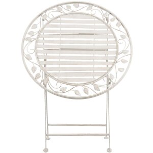 Mesa con 2 sillas Clayre & Eef 5Y0385 - Ø 70x77 cm - 40x52x93 cm (2) blanco envejecido
