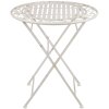 Mesa con 2 sillas Clayre & Eef 5Y0385 - Ø 70x77 cm - 40x52x93 cm (2) blanco envejecido