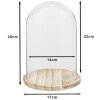 Clayre & Eef 6GL2169 Vidrio Campana Ø 17x25 cm Vidrio Madera Redondo