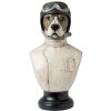 Busto Perro Clayre & Eef 6PR1161 - 24x26x51 cm blanco envejecido